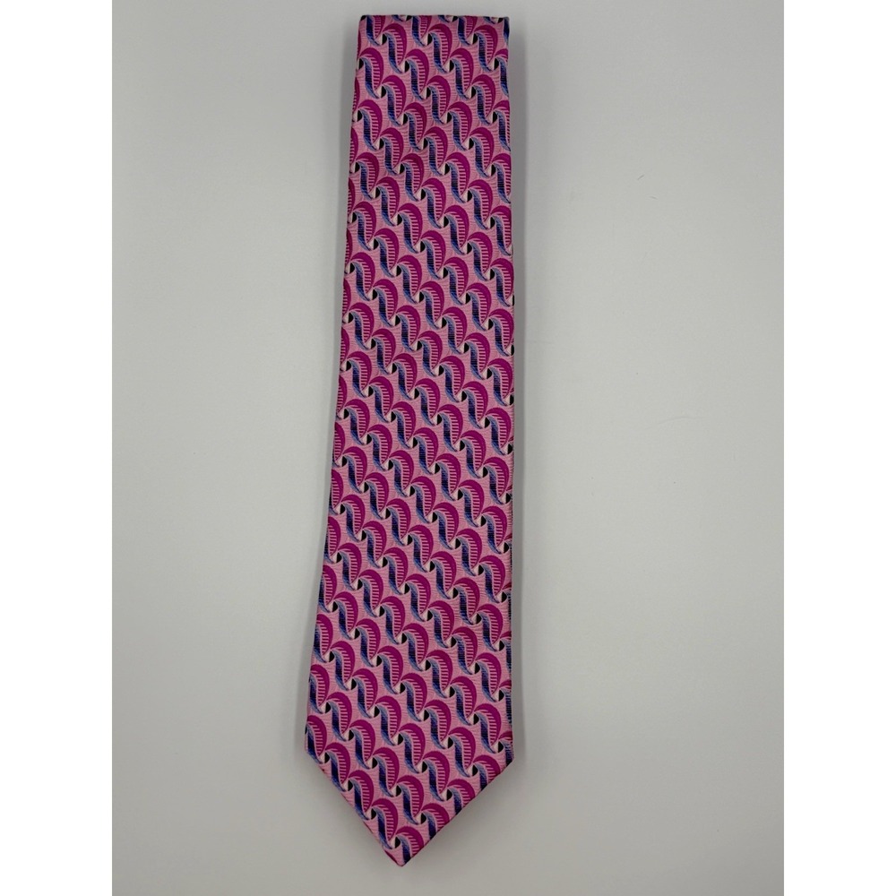 Robert Talbott Best Of Class‎ Silk Necktie Mens Pink Geometric Designer Tie - Picture 2 of 6
